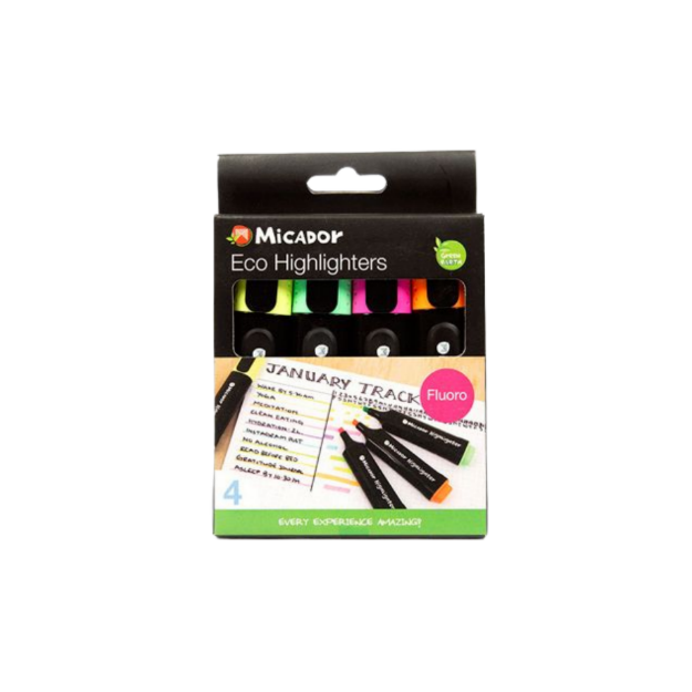 Picture of Highlighters Pkt 4 Micador ECO